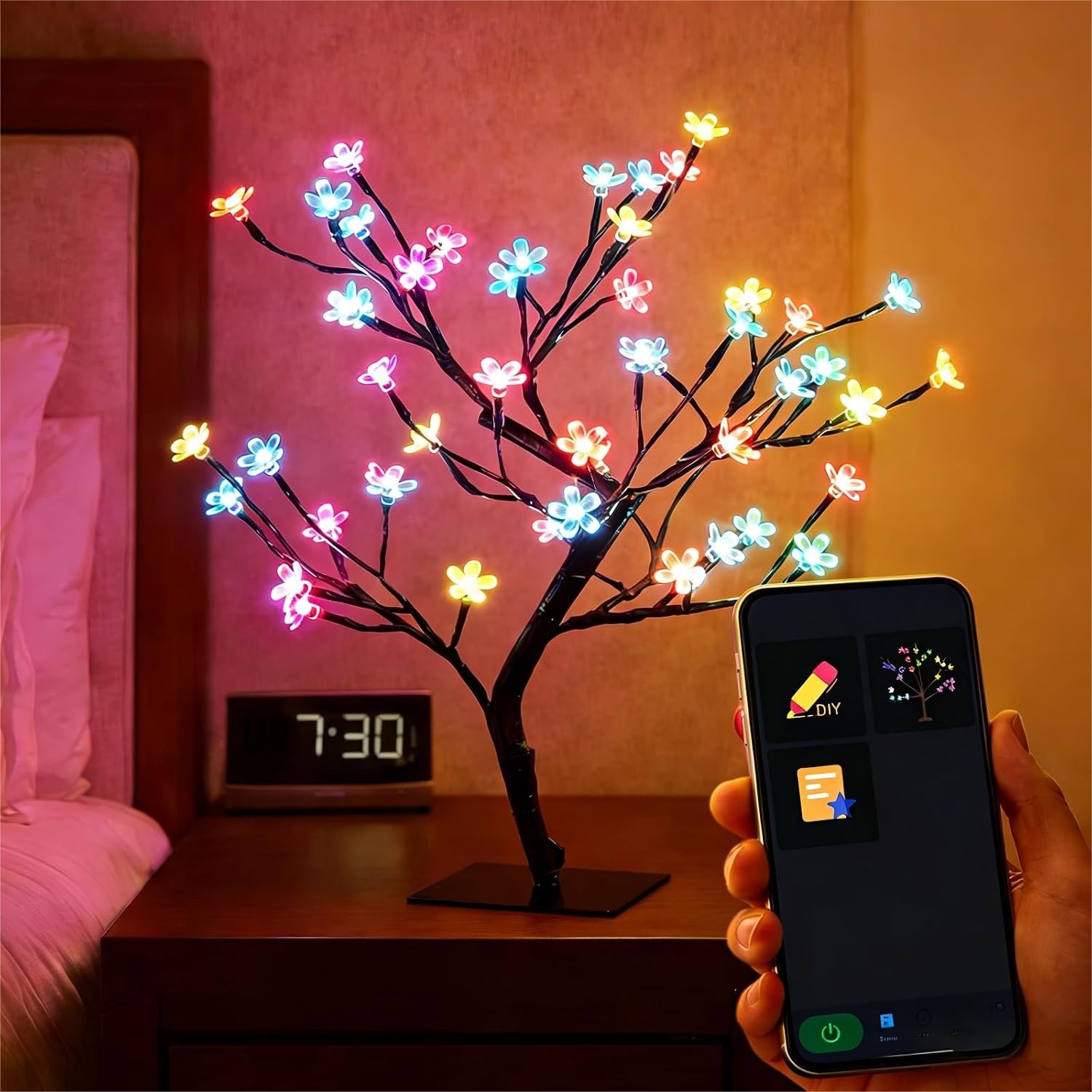 Smart Baby Night Light - مصباح شجرة زهر الكرز الذكي بمنفذ