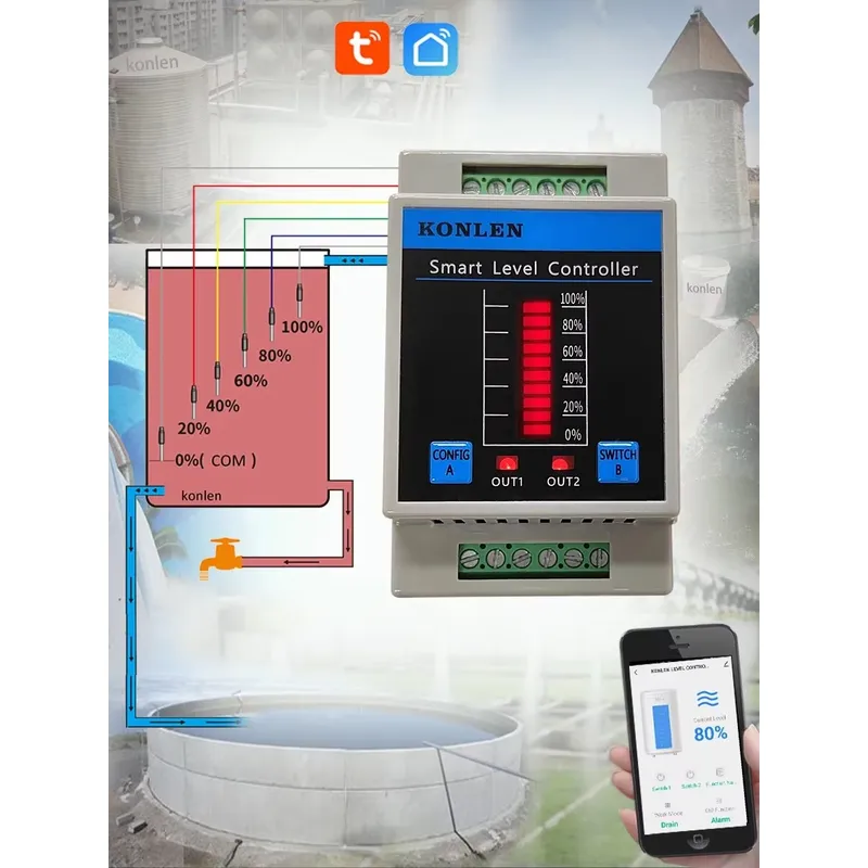 جهاز استشعار مستوى المياه KONL - مراجعة Wifi Water Sensor وسعره