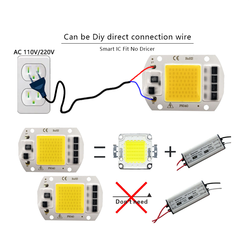 3000K 6000K LED COB رقاقة ضوء  - مراجعة Smart Home Outdoor وسعره