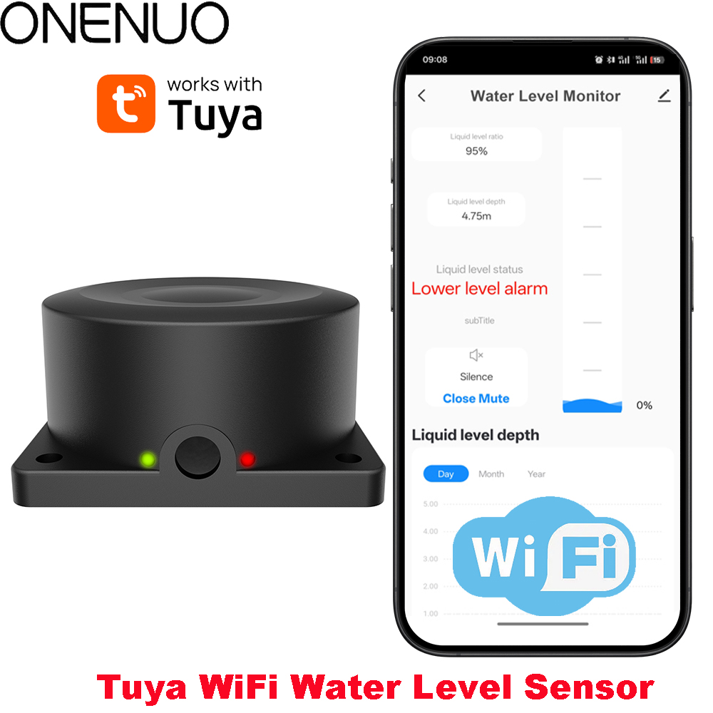 ONENUO مستشعر مستوى السائل كاش - مراجعة Wifi Water Sensor وسعره